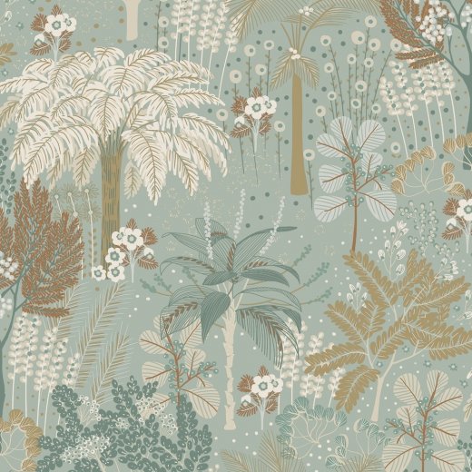 Grandeco Amazon Botanical Blue Wallpaper